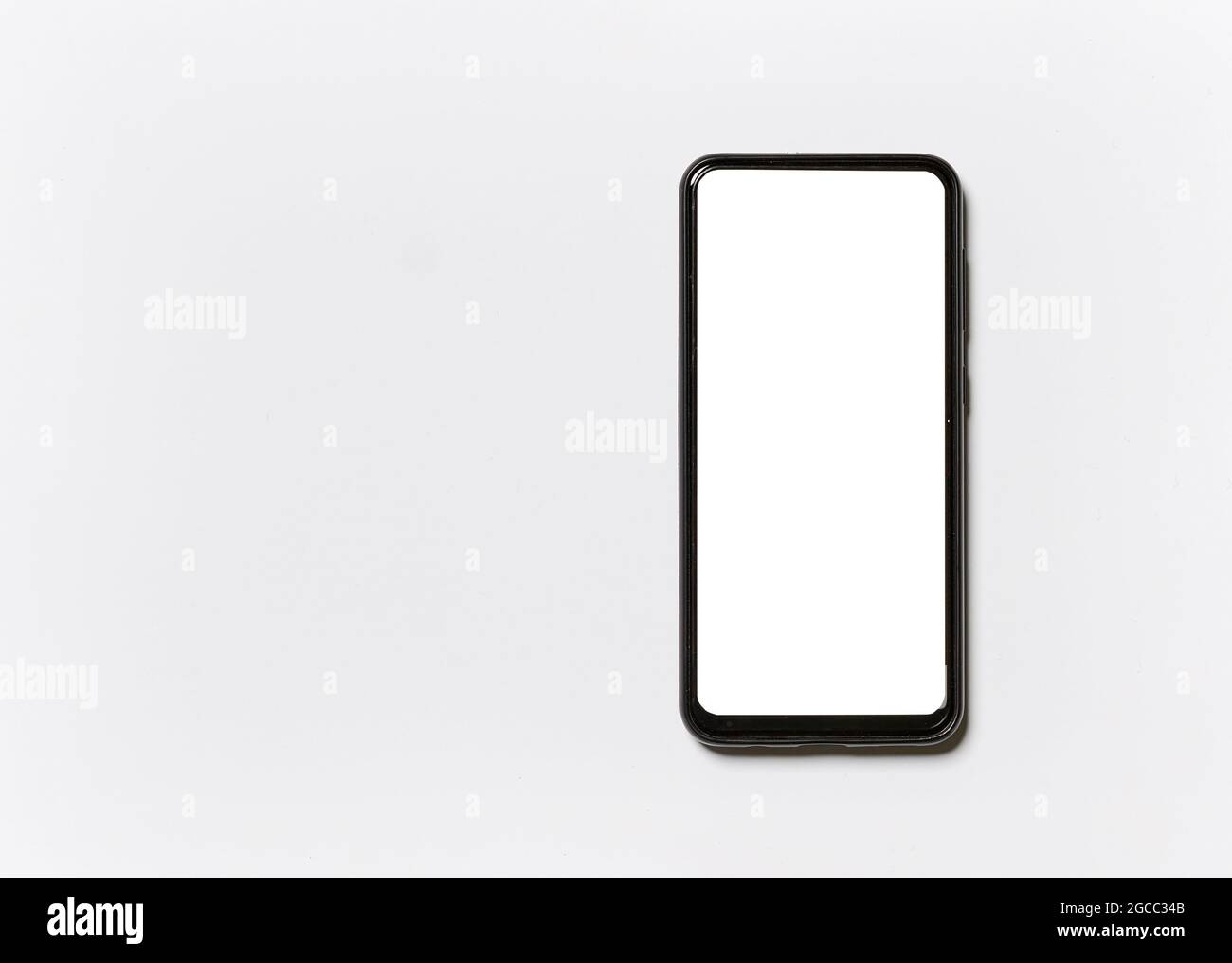 Mobile phone with empty screen on white background Stock Photo - Alamy