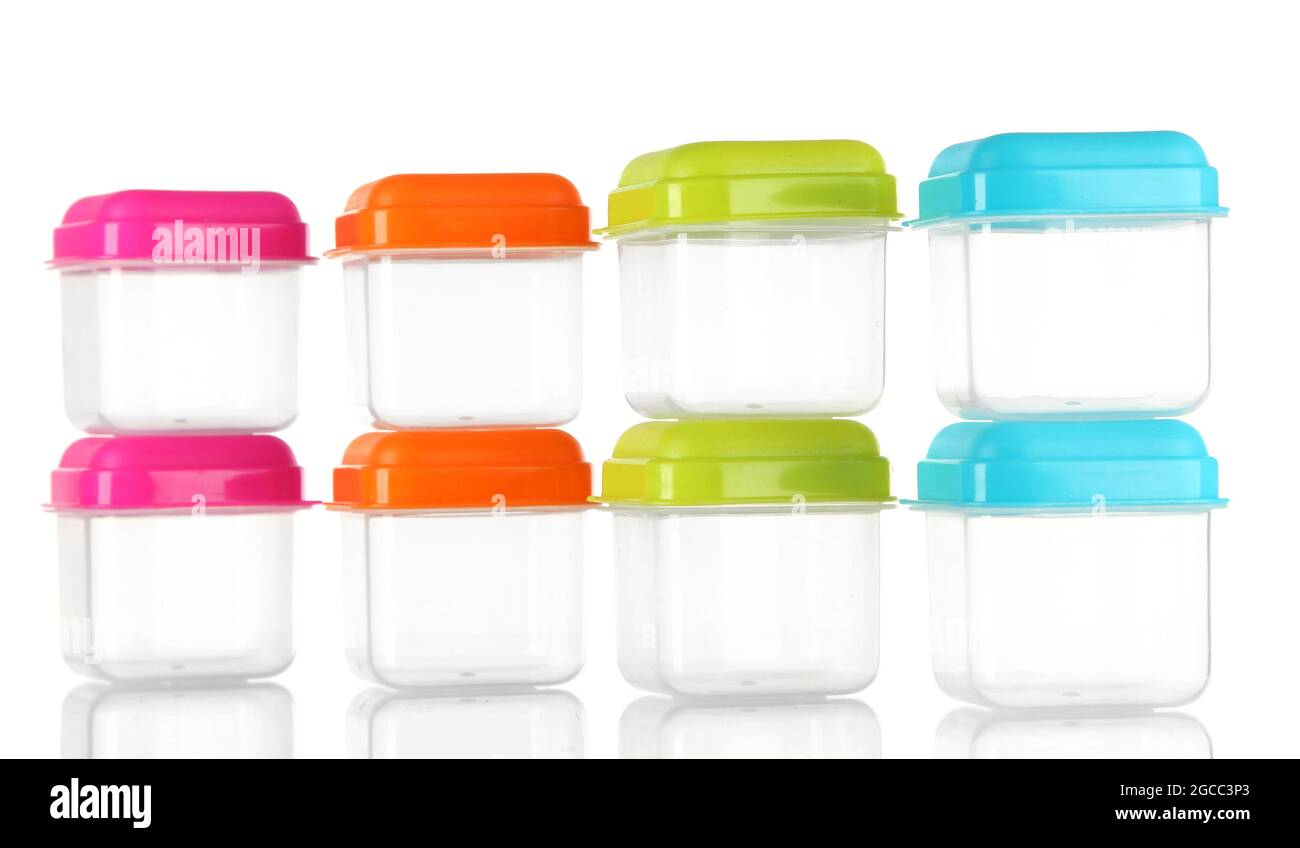 Empty plastic containers isolated on white Stock Photo Alamy