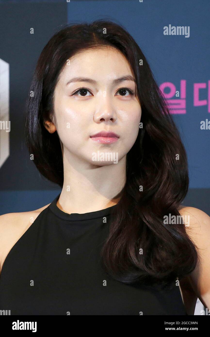 Actress kim Ok Bin attend their new film 'Villainess' premiere at theater in Seoul, South Korea. Stock Photo