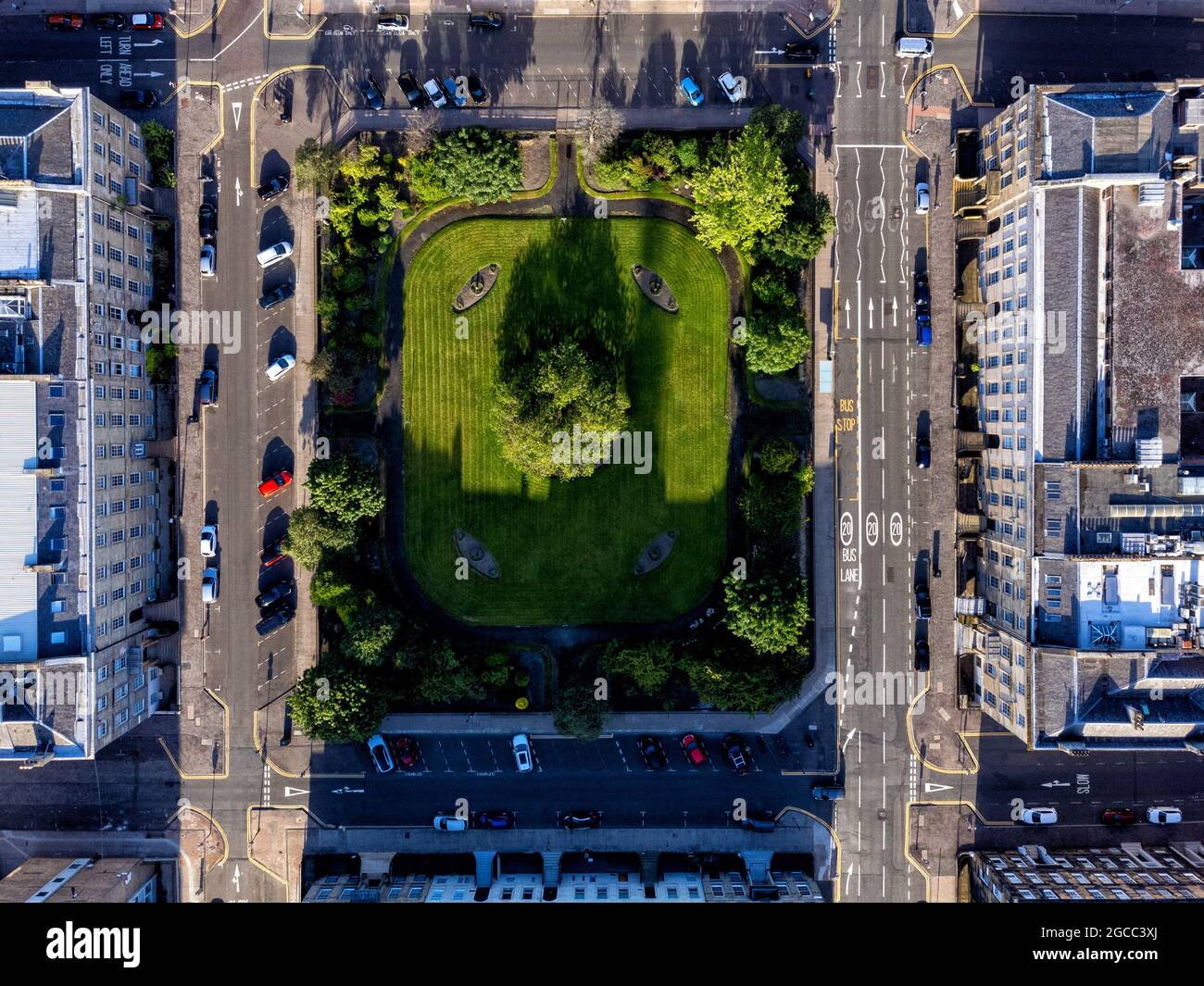 Blythswood Square, Glasgow Aerial top down, Scotland, UK Stock Photo