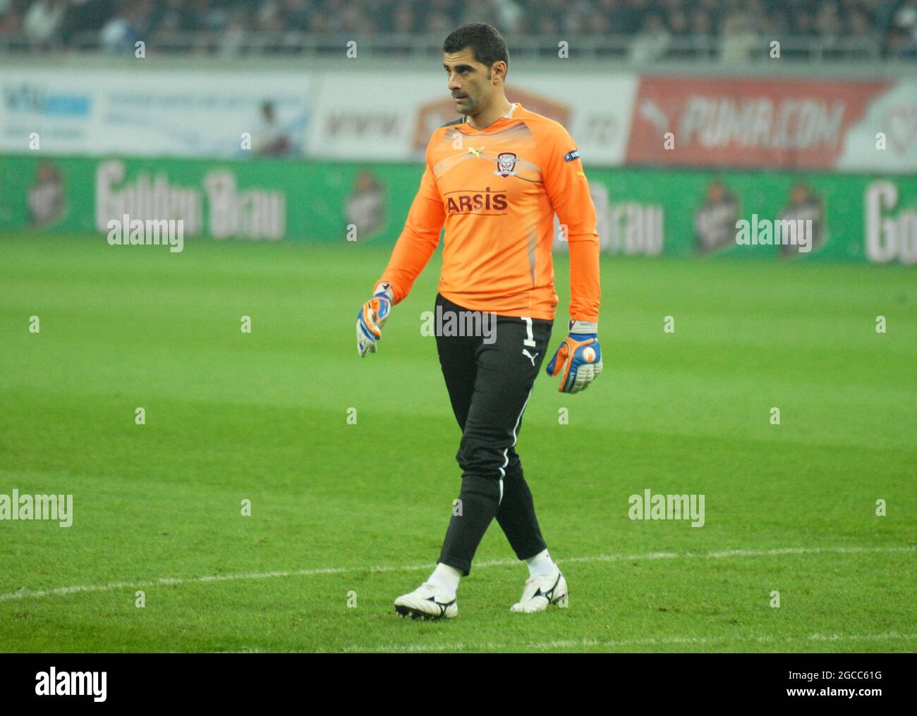 BUCHAREST, ROMANIA - OCTOBER 20, 2011: Daniel Coman of Rapid pictured during the UEFA Europa League Group C game between Rapid Bucuresti and Legia Warszawa at National Arena. Stock Photo