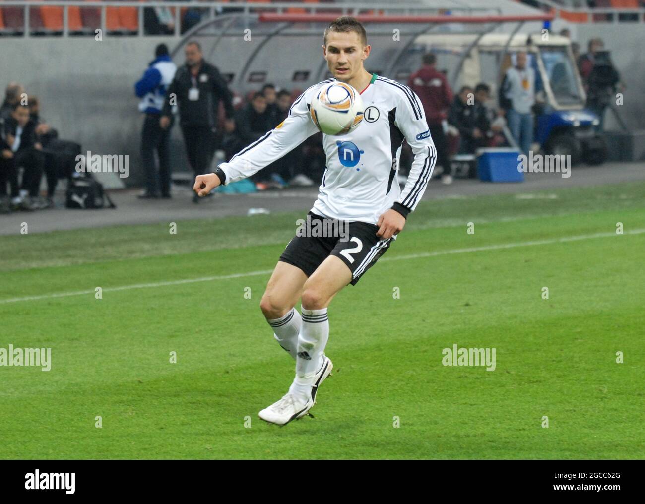 BUCHAREST, ROMANIA - OCTOBER 20, 2011: Artur Jedrzejczyk of Legia pictured during the UEFA Europa League Group C game between Rapid Bucuresti and Legia Warszawa at National Arena. Stock Photo