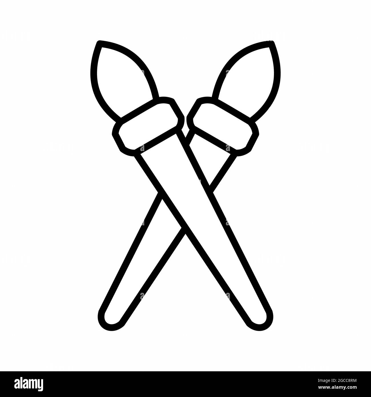 Icon Vector of Pair of Brushes - Line Style - simple illustration ...