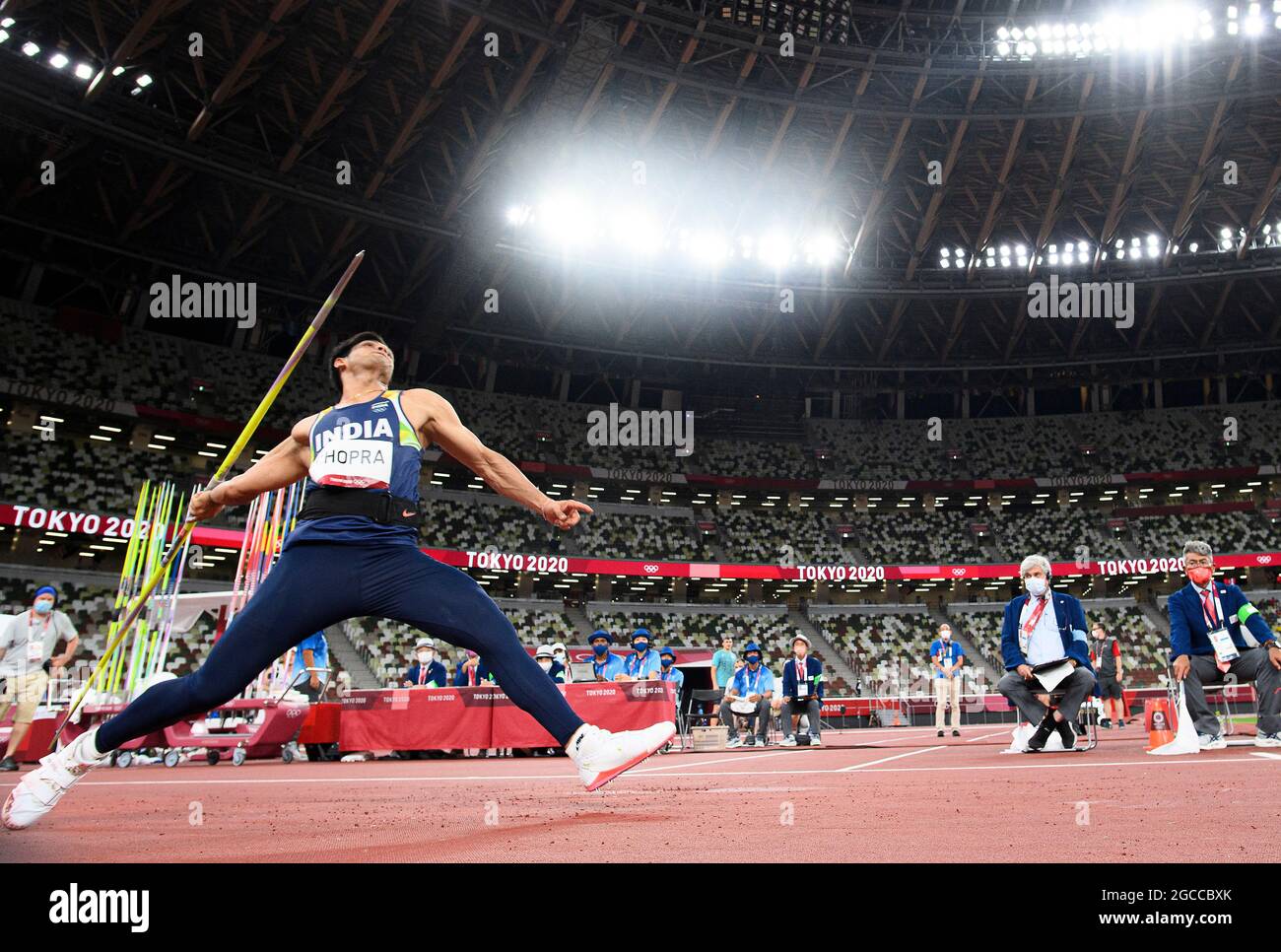 Tokyo, Japan. 07th Aug, 2021. Neeraj CHOPRA (IND), action, winner