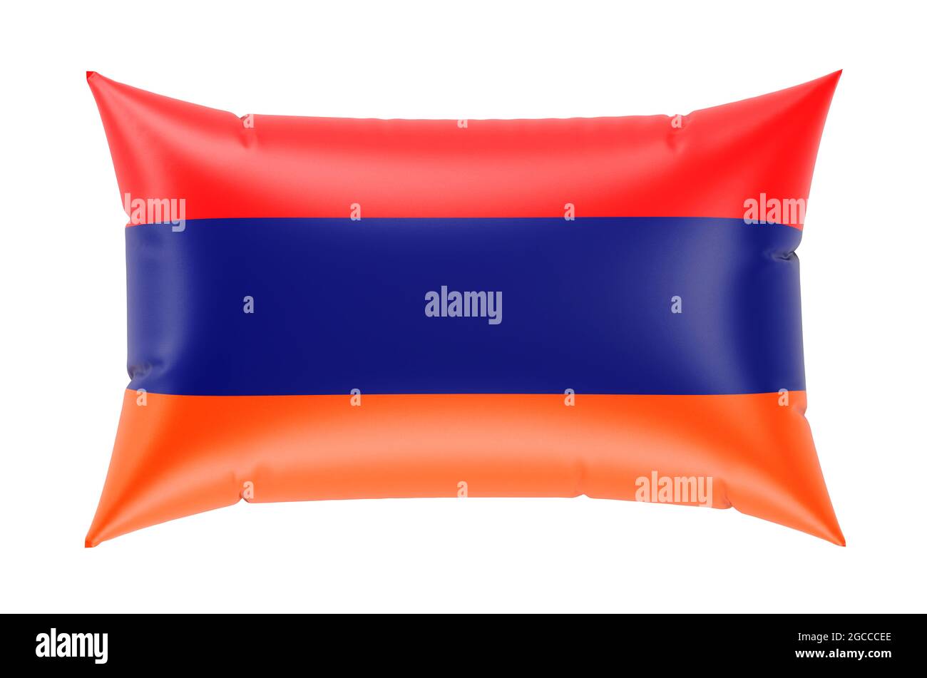 Pillow with Armenian flag, 3D rendering isolated on white background ...