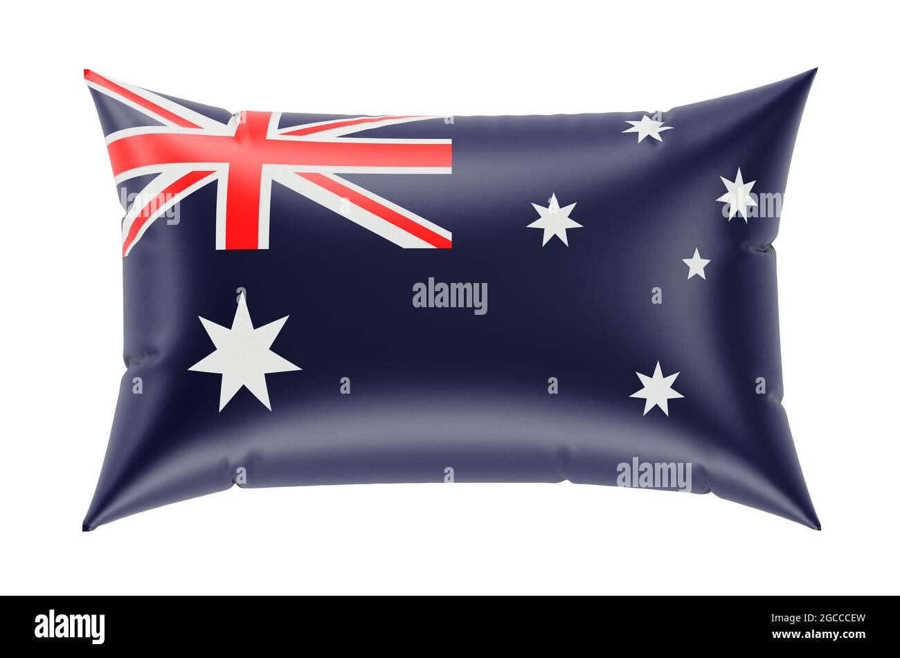 Pillow with Australian flag, 3D rendering isolated on white background ...