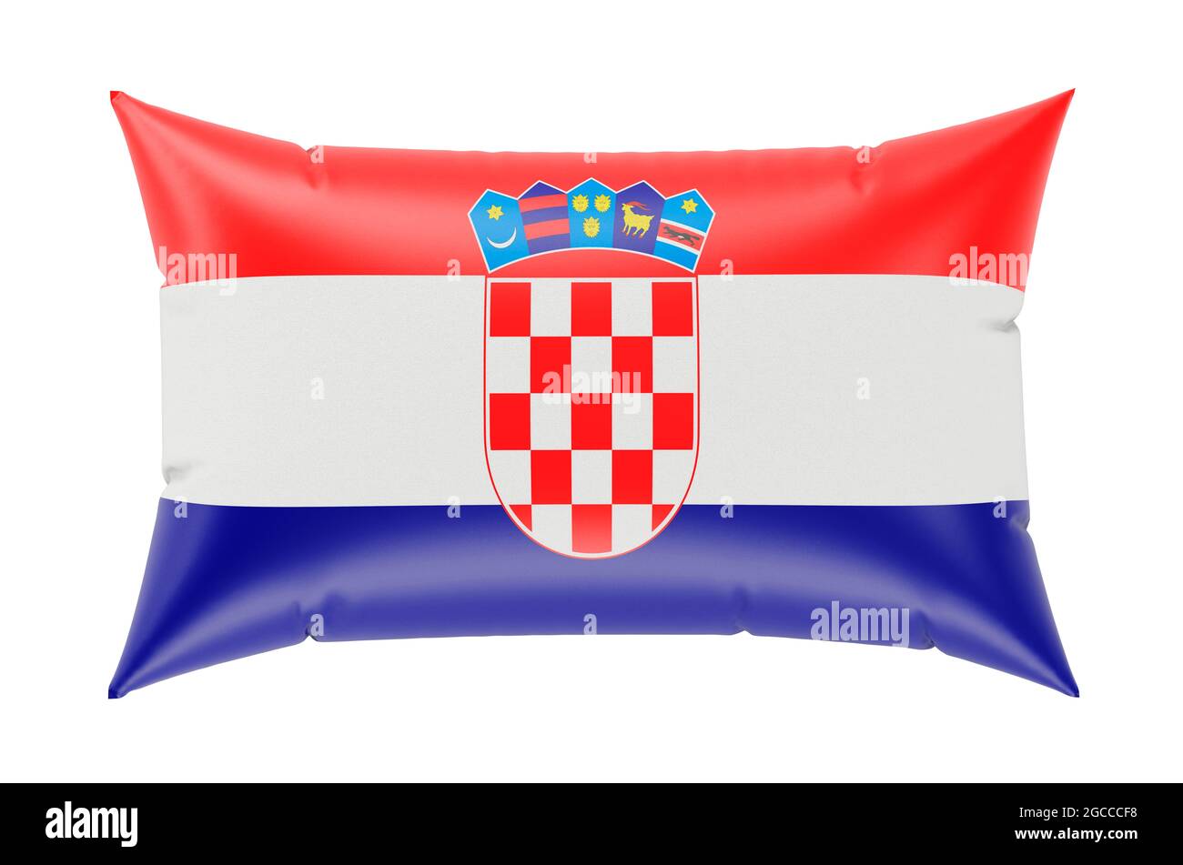 Pillow with Croatian flag, 3D rendering isolated on white background ...