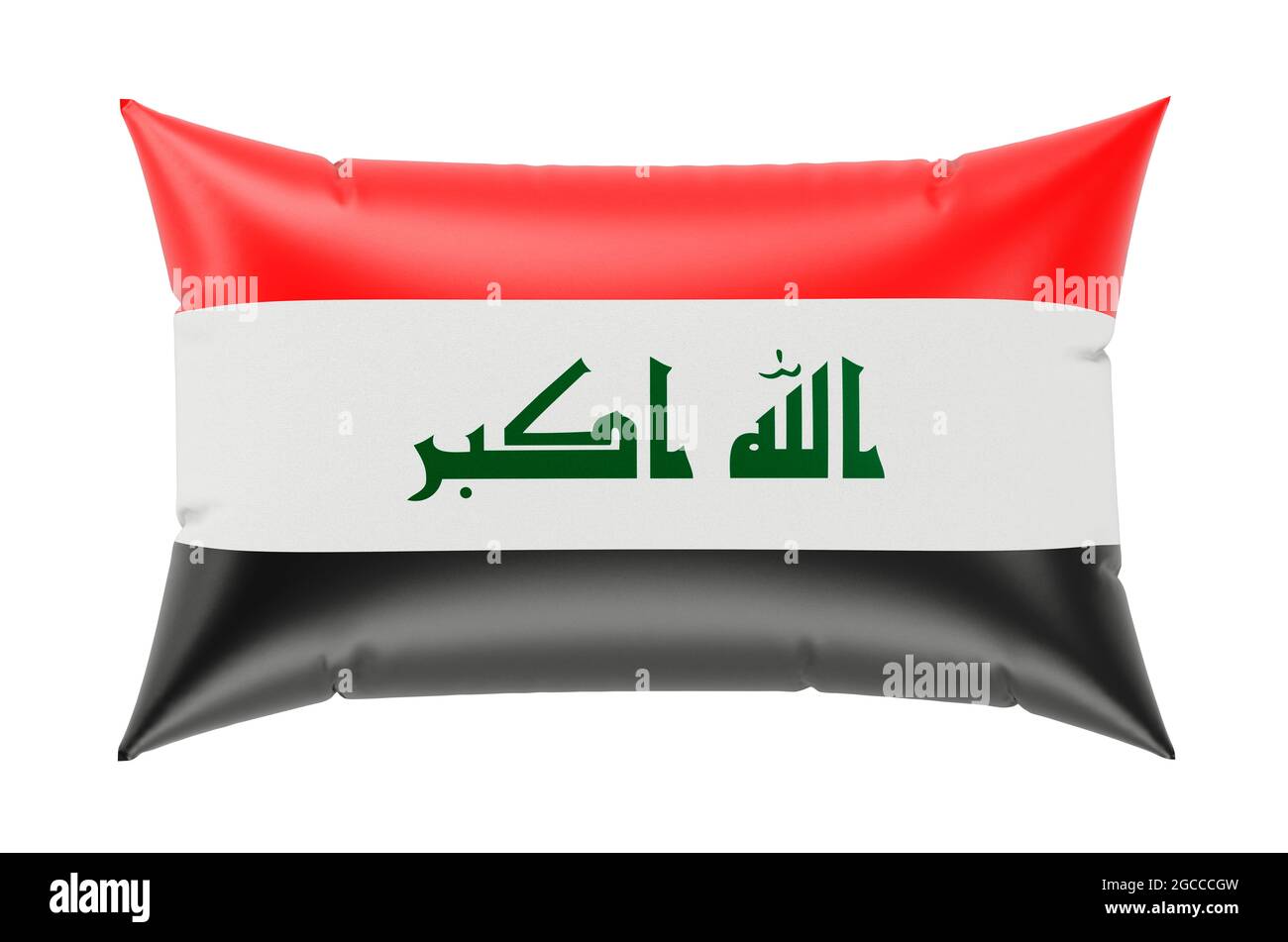 Pillow with Iraqi flag, 3D rendering isolated on white background Stock ...