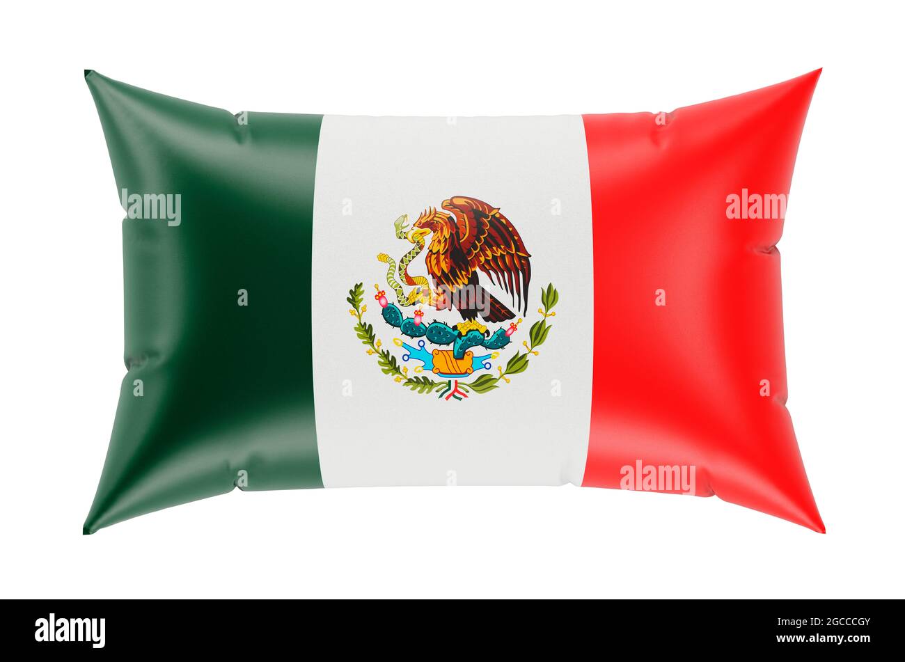 Pillow with Mexican flag, 3D rendering isolated on white background ...