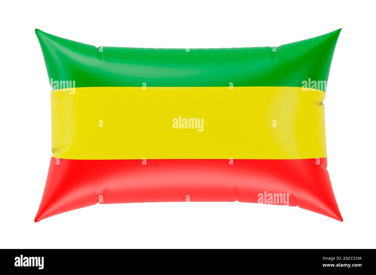 Pillow with Rastafarian flag. 3D rendering isolated on white background ...