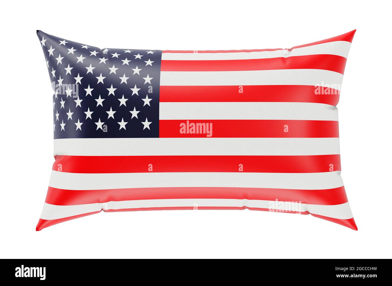 Pillow with The United States flag, 3D rendering isolated on white ...
