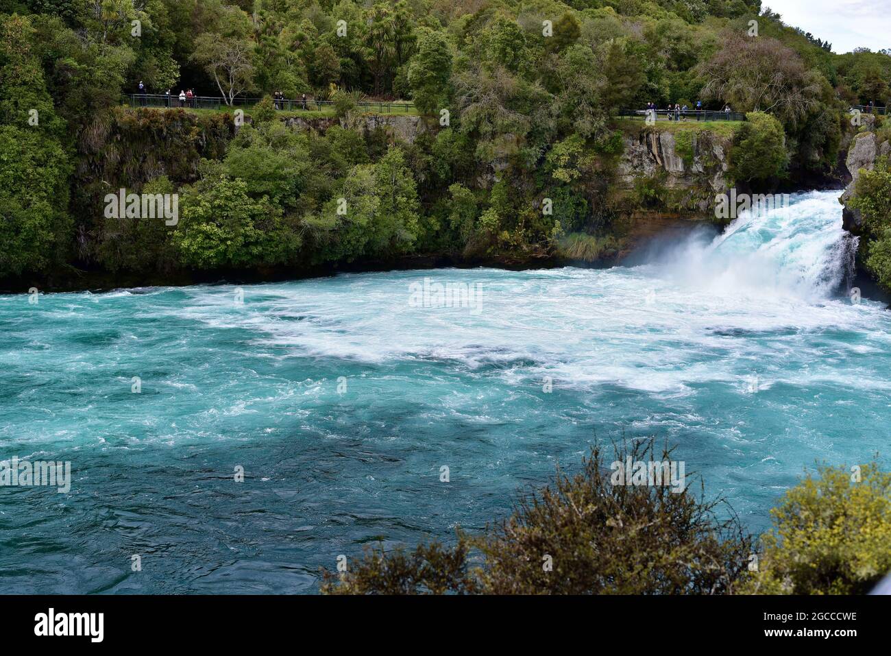 Huka Falls, a tourist attraction near the town of Taupo, New Zealand Stock Photo
