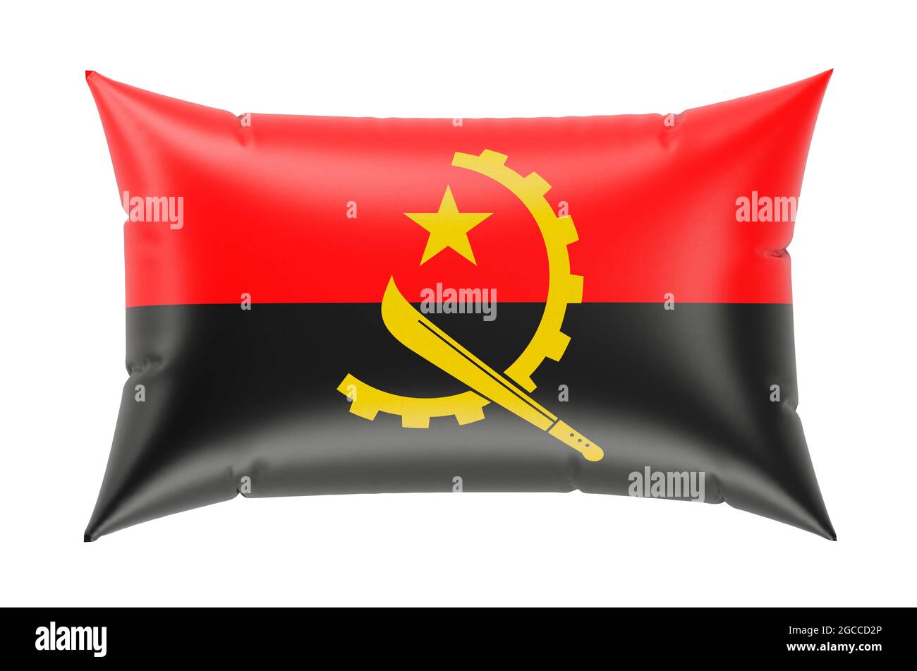 Pillow with Angolan flag, 3D rendering isolated on white background ...