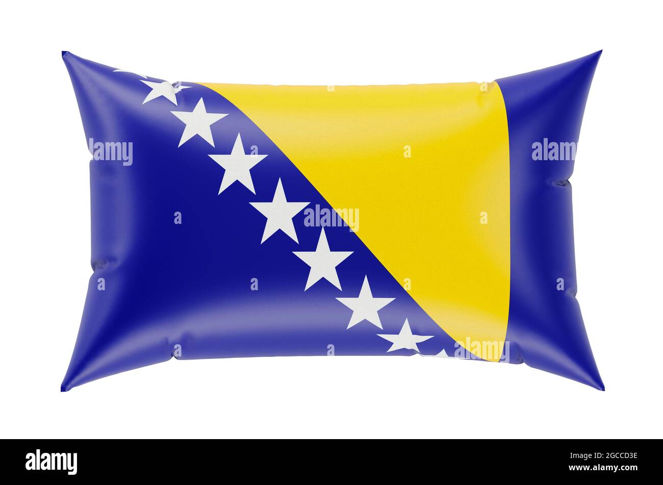 Pillow with Bosnian flag, 3D rendering isolated on white background ...