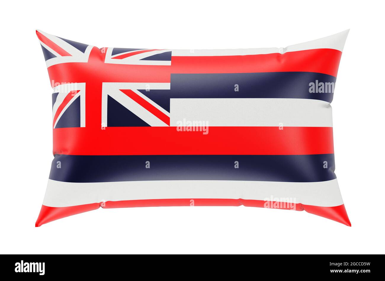 Pillow with Hawaiian flag, 3D rendering isolated on white background ...