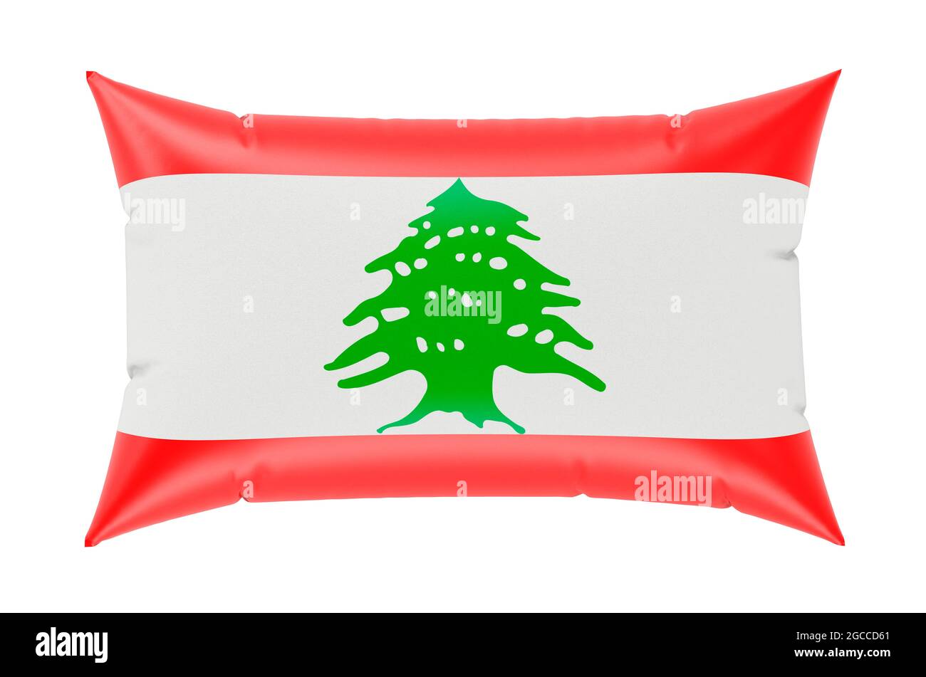 Pillow with Lebanese flag, 3D rendering isolated on white background ...