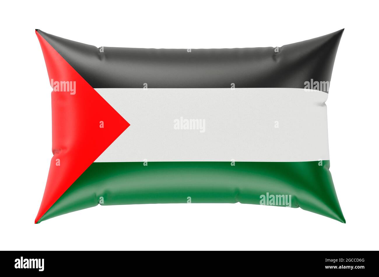 Pillow with Palestinian flag, 3D rendering isolated on white background ...