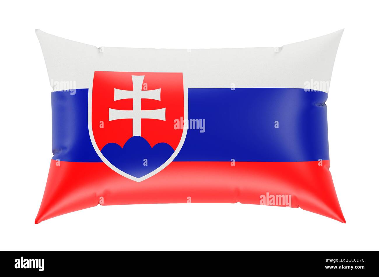 Pillow with Slovak flag, 3D rendering isolated on white background ...