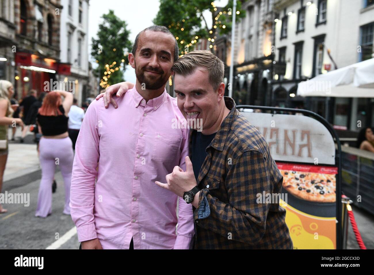 Club goers hit Wind Street in Swansea, on Saturday night as nightclubs open across Wales for the first time since the start of the pandemic, as well as facemask restriction being no longer mandatory inside pubs. Stock Photo