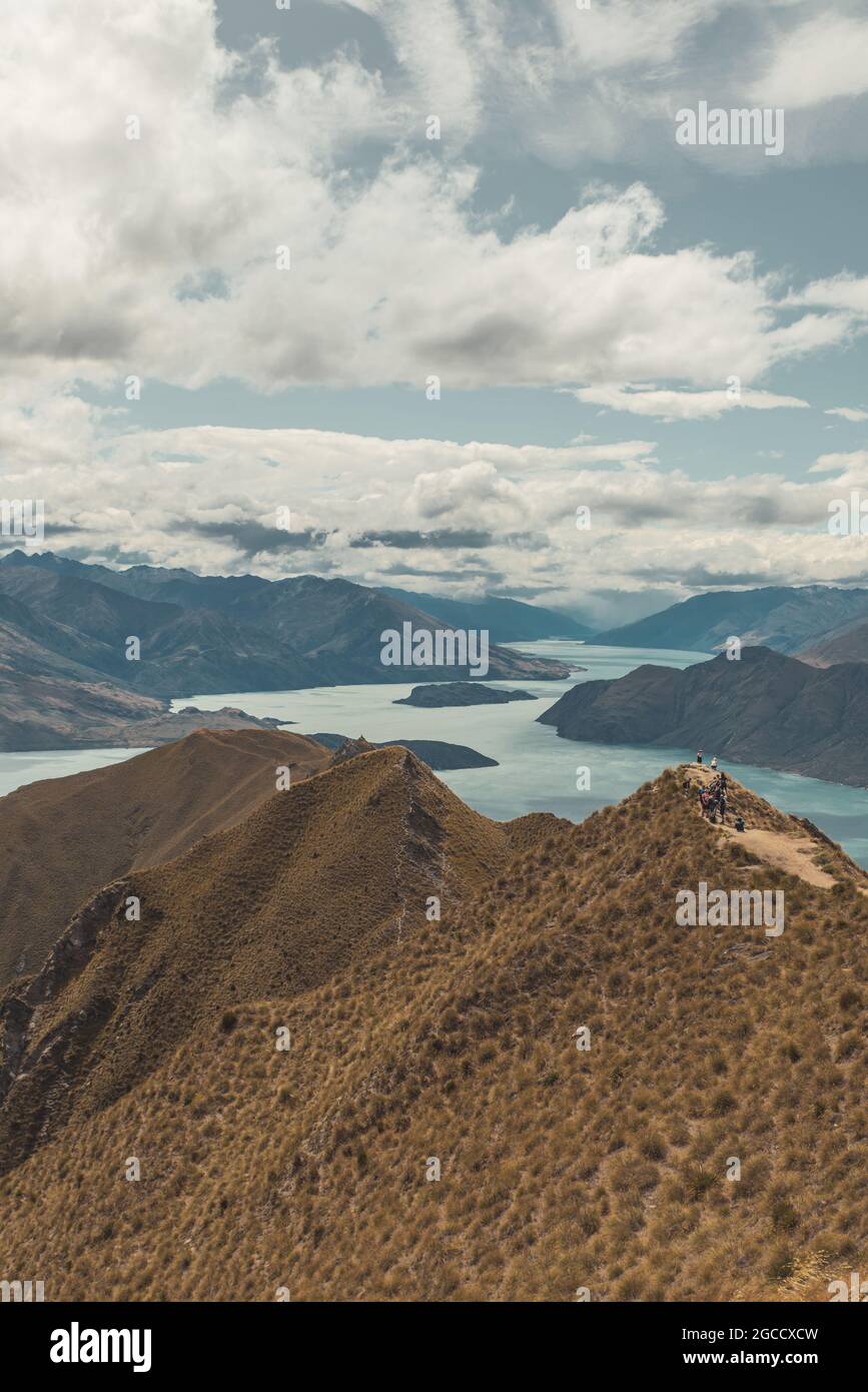 View form the Roys Peak mountain on south island in New Zealand Stock Photo