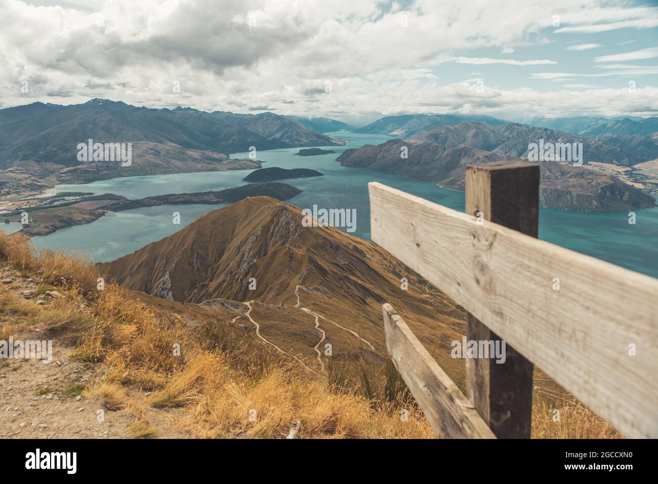 View form the Roys Peak mountain on south island in New Zealand Stock Photo