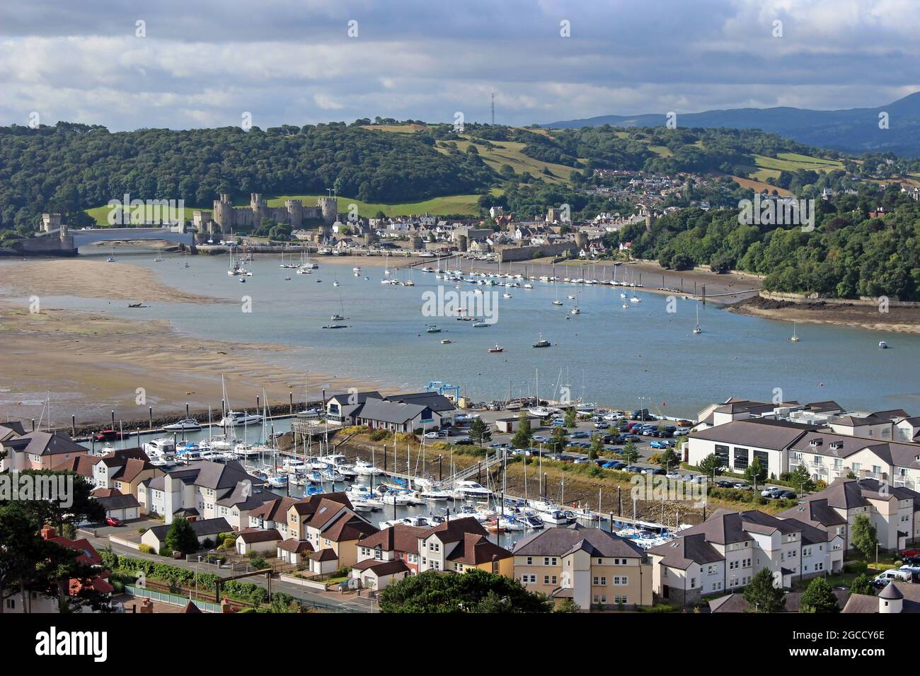 View Across The Conwy Estuary From the Vardre, Deganwy, Wales Stock Photo