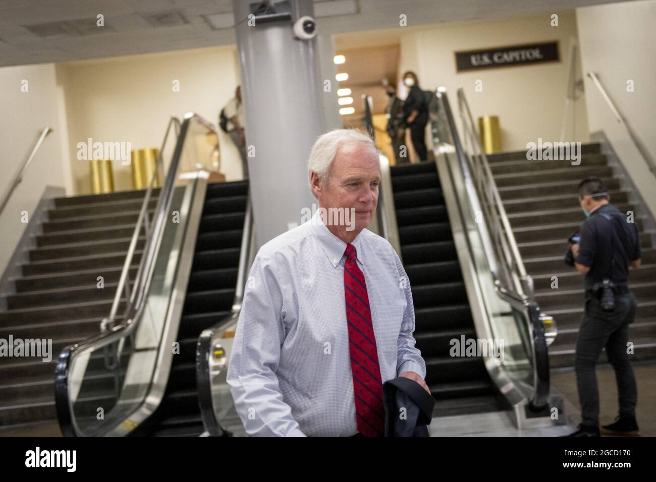 United States Senator Ron Johnson (Republican of Wisconsin) walks through the Senate subway at the US Capitol during a vote in Washington, DC, Saturday, August 7, 2021. Photo by Rod Lamkey/CNP/ABACAPRESS.COM Stock Photo