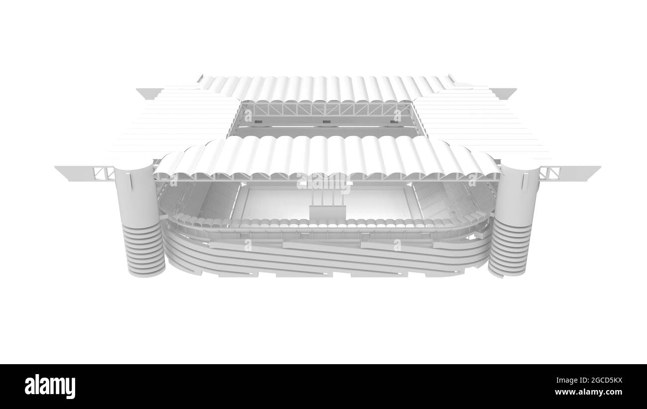 3D rendering of a stadium building architecture structure isolated on white background Stock Photo