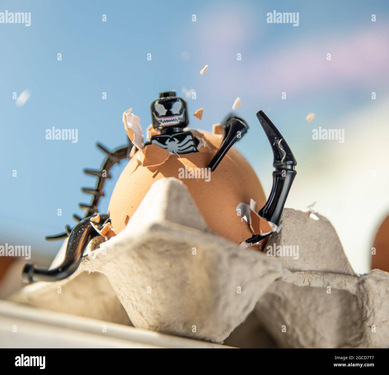 Lego marvel minifigure venom in easter egg Stock Photo Alamy