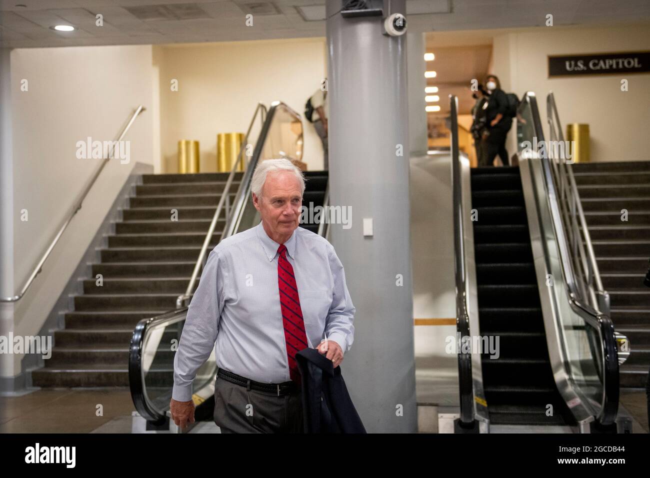 United States Senator Ron Johnson (Republican of Wisconsin) walks through the Senate subway at the US Capitol during a vote in Washington, DC, Saturday, August 7, 2021. (Photo by Rod Lamkey / CNP/Sipa USA) Stock Photo