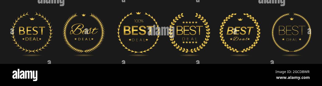 Best deal Golden laurel wreath label set Stock Vector Image & Art - Alamy