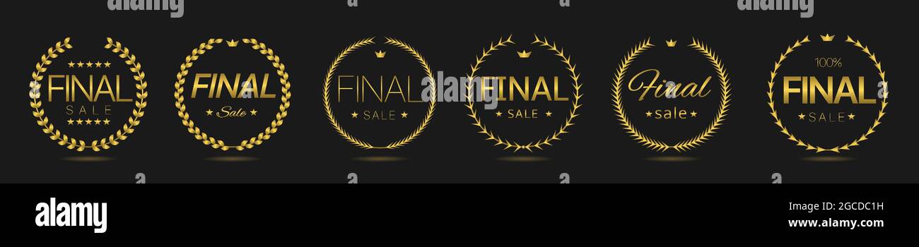 Final sale Golden laurel wreath label set Stock Vector Image & Art - Alamy
