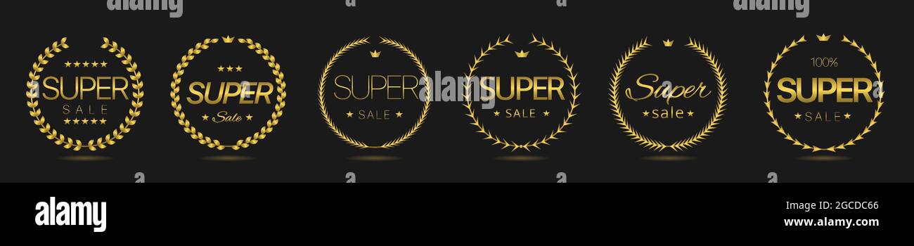 Super sale Golden laurel wreath label set Stock Vector Image & Art - Alamy
