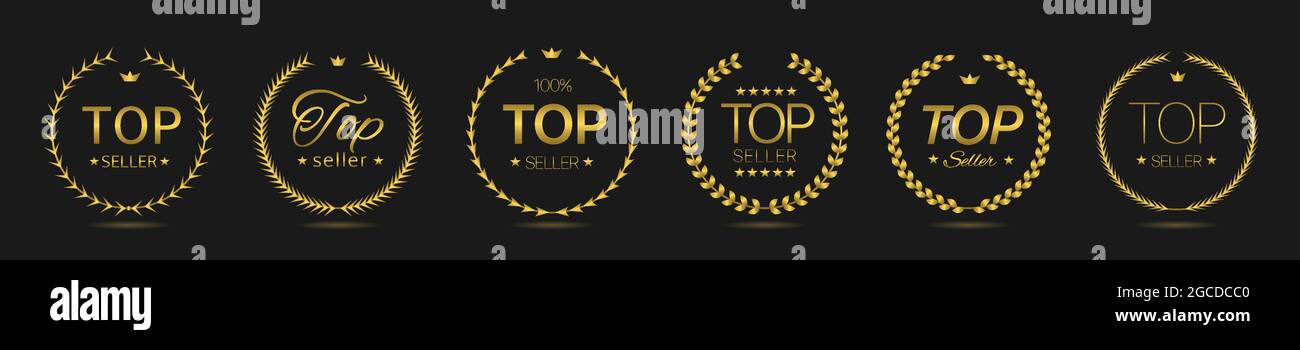 Top seller Golden laurel wreath label set Stock Vector Image & Art - Alamy