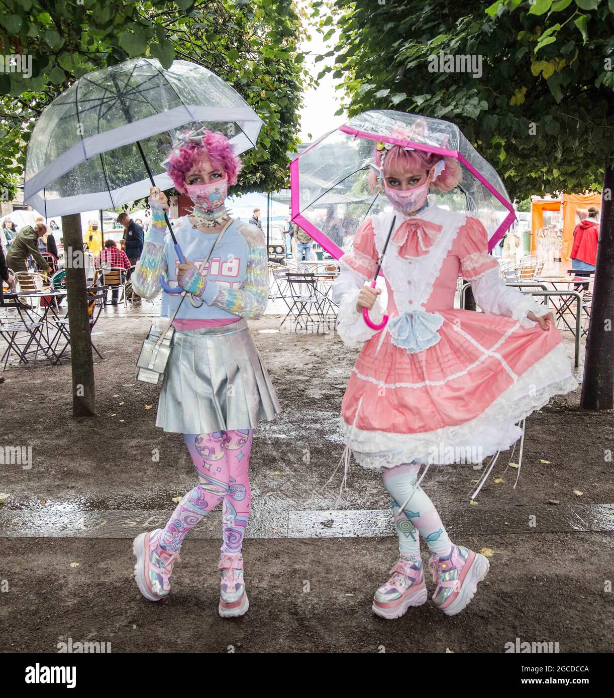 London, UK. 08th Aug, 2021. Two girls in manga and anime dresses seen in  London King Cross . Credit: Paul Quezada-Neiman/Alamy Live News Stock Photo  - Alamy