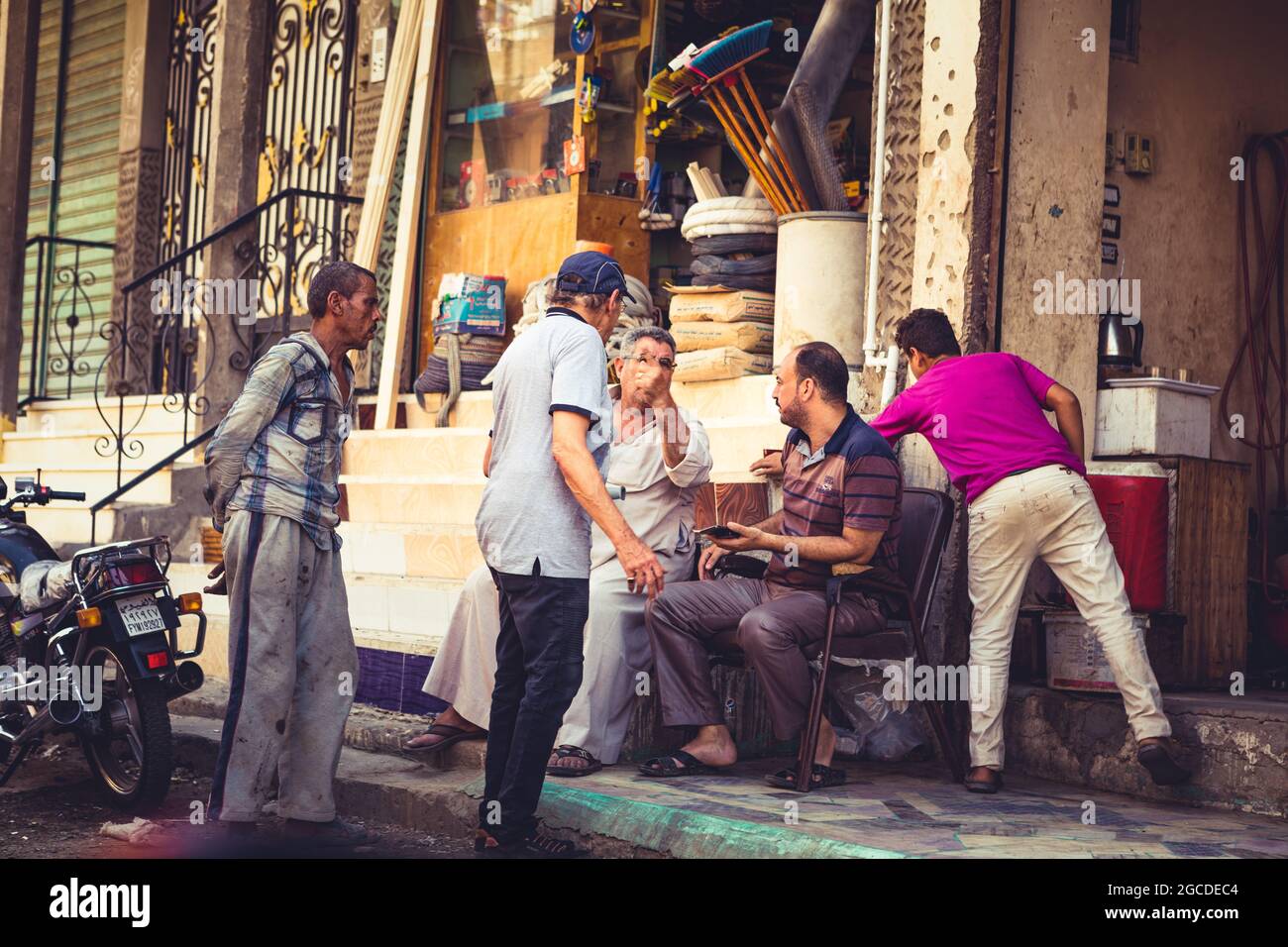 Busy streets of Cairo Egypt Stock Photo