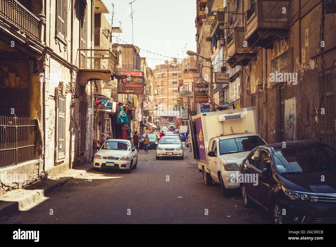 Busy streets of Cairo Egypt Stock Photo