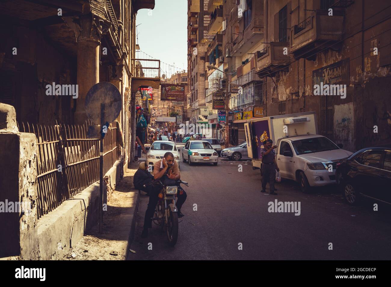 Busy streets of Cairo Egypt Stock Photo