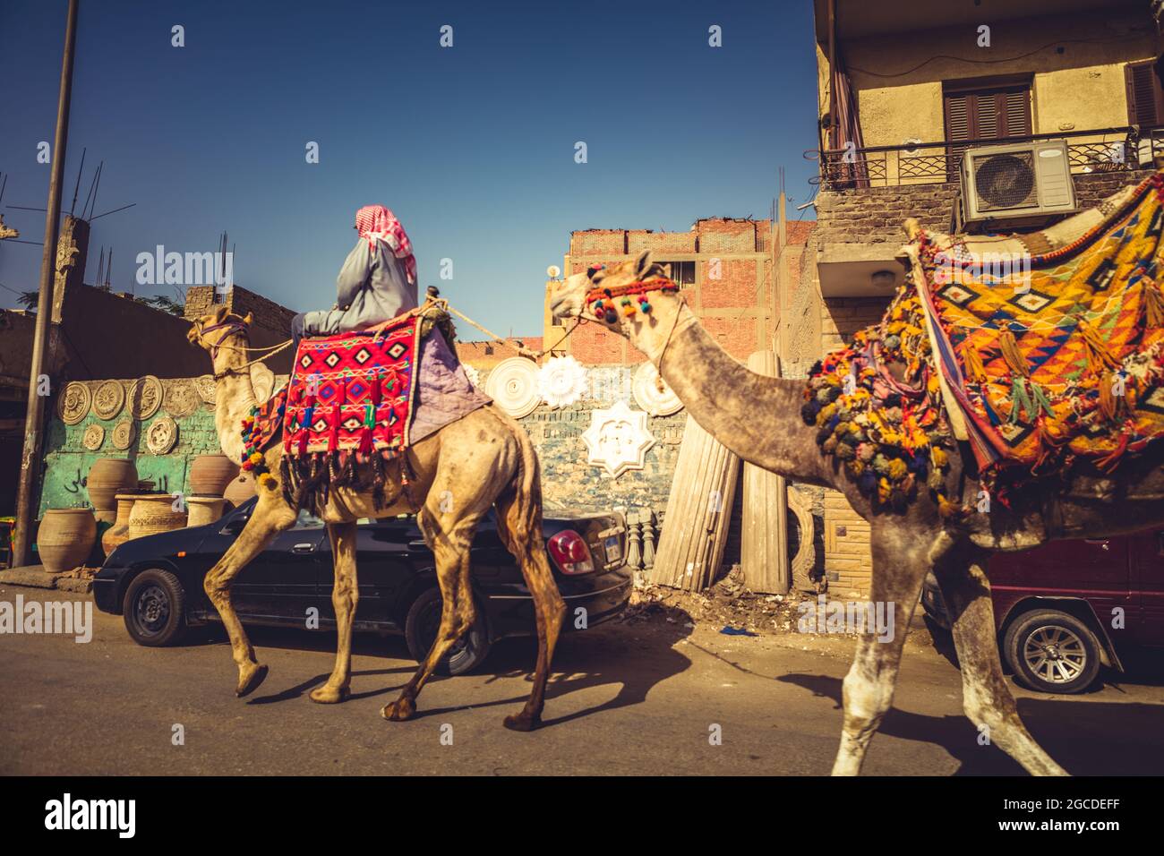 Busy streets of Cairo Egypt Stock Photo