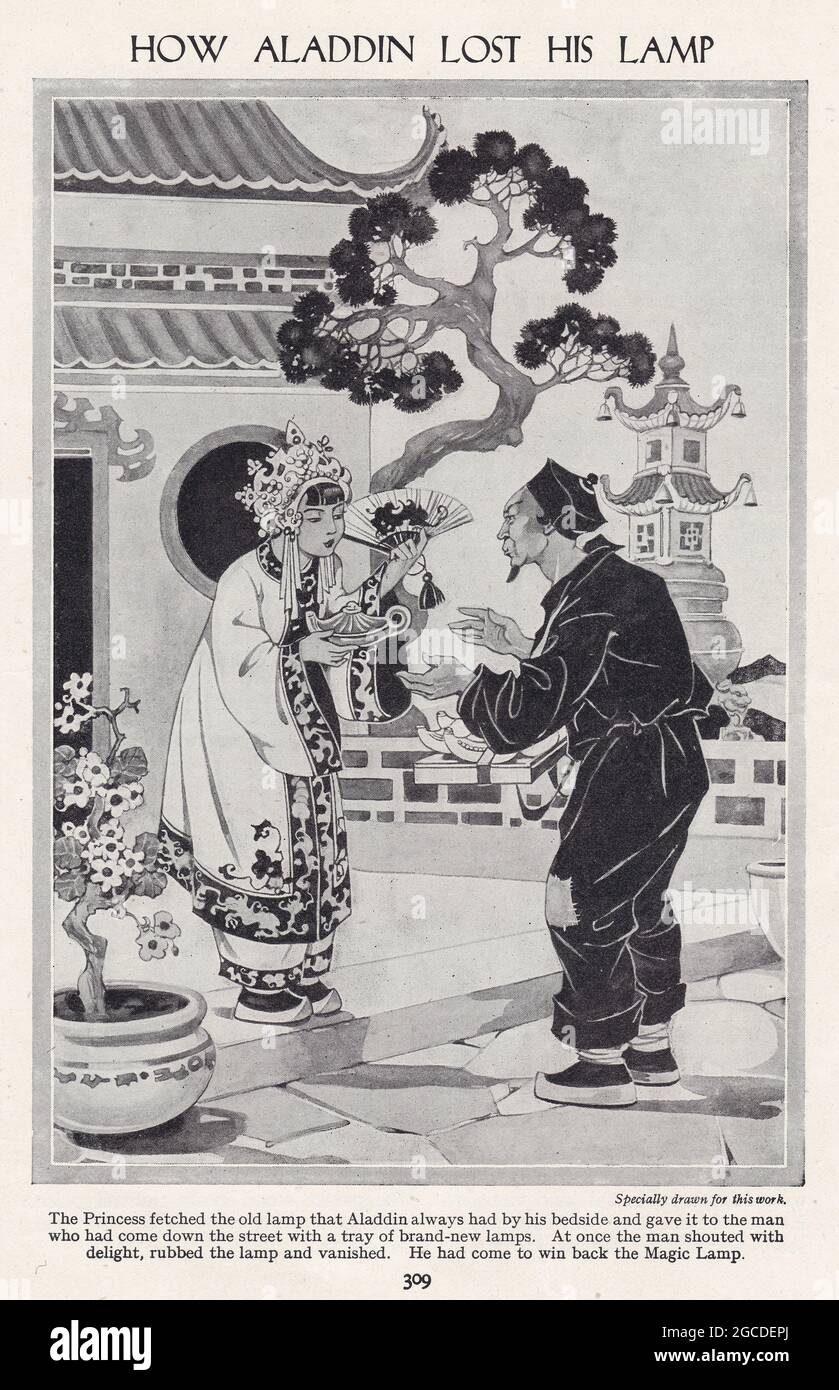 Vintage illustration of Aladdin / The Book of One Thousand and One Nights (The Arabian Nights Vintage illustration of Aladdin / The Book of One Thousand and One Nights (The Arabian Nights