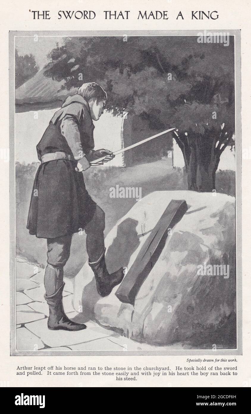 Vintage illustration of King Arthur Stock Photo