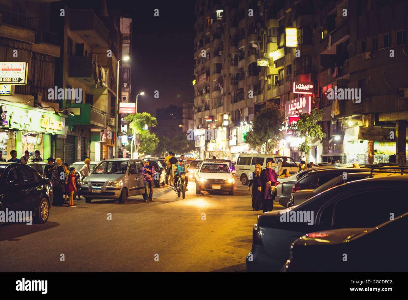 Busy streets of Cairo Egypt Stock Photo