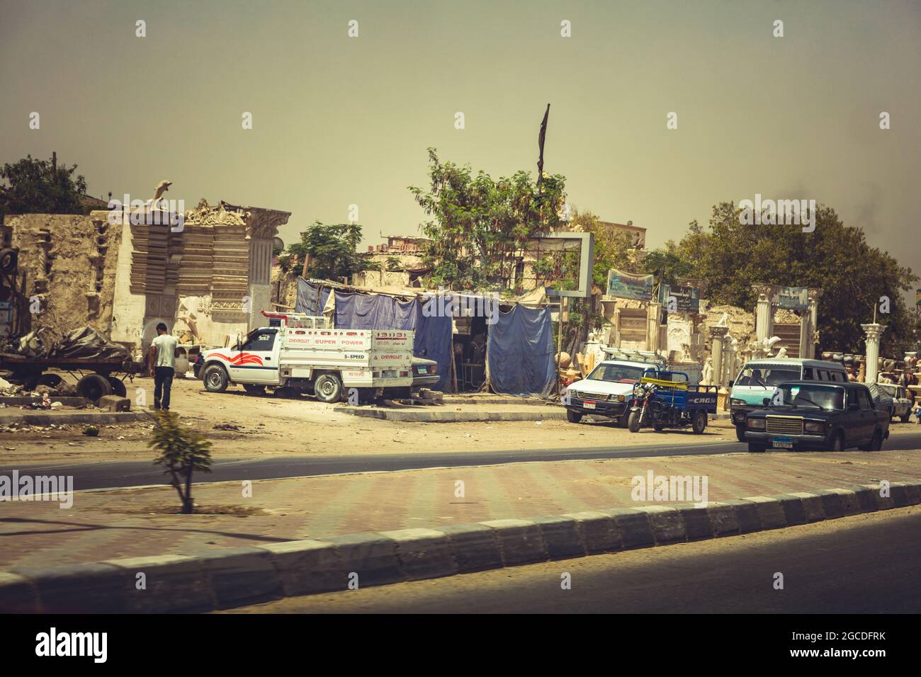 Busy streets of Cairo Egypt Stock Photo