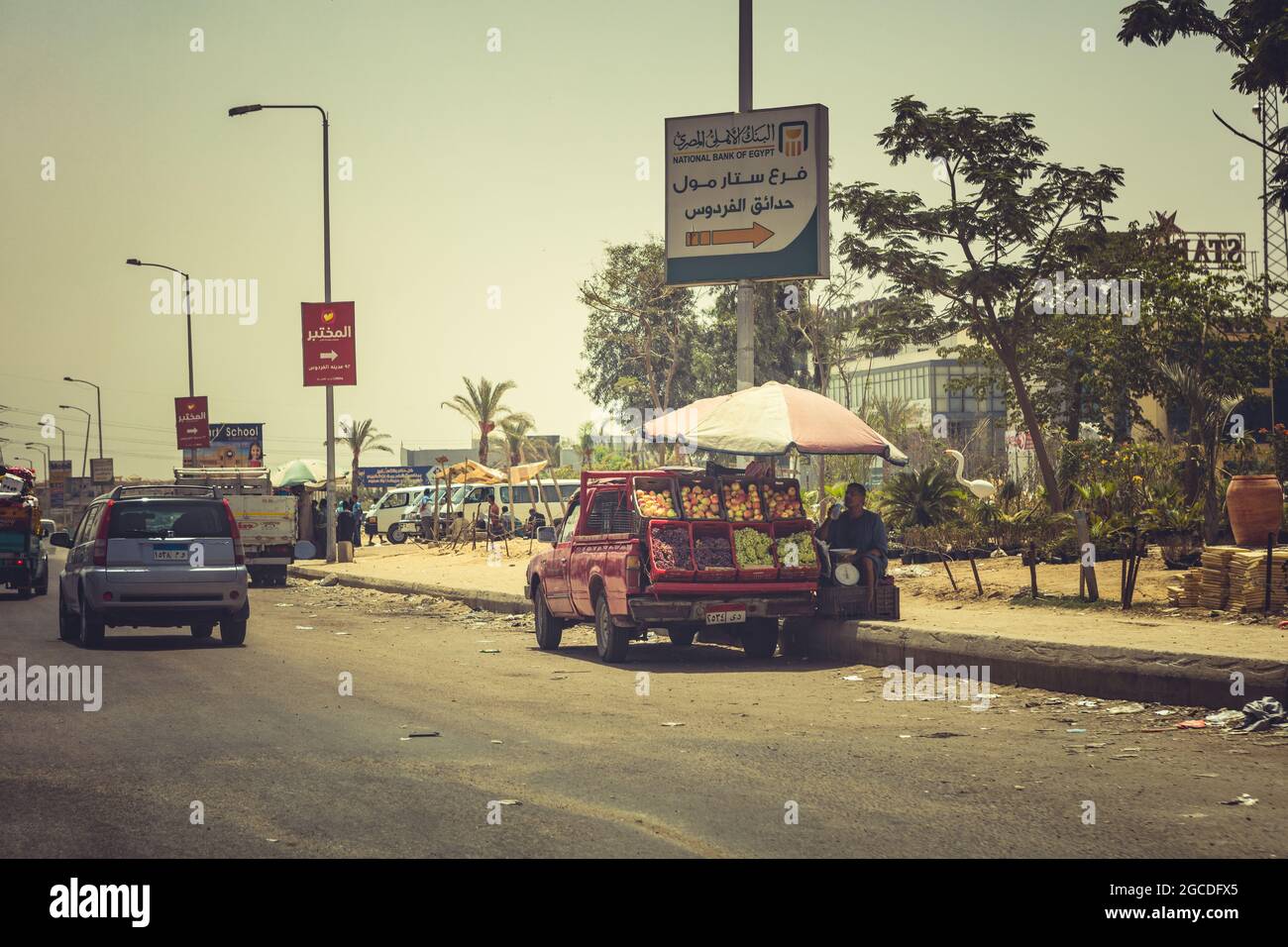 Busy streets of Cairo Egypt Stock Photo