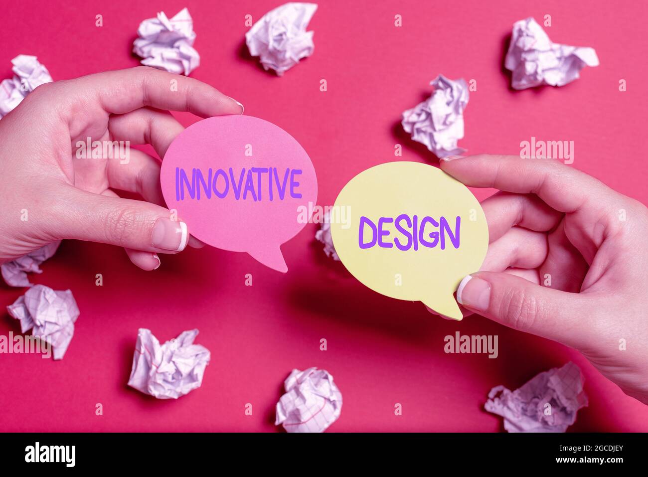 Hand writing sign Innovative Design. Business idea application of ...