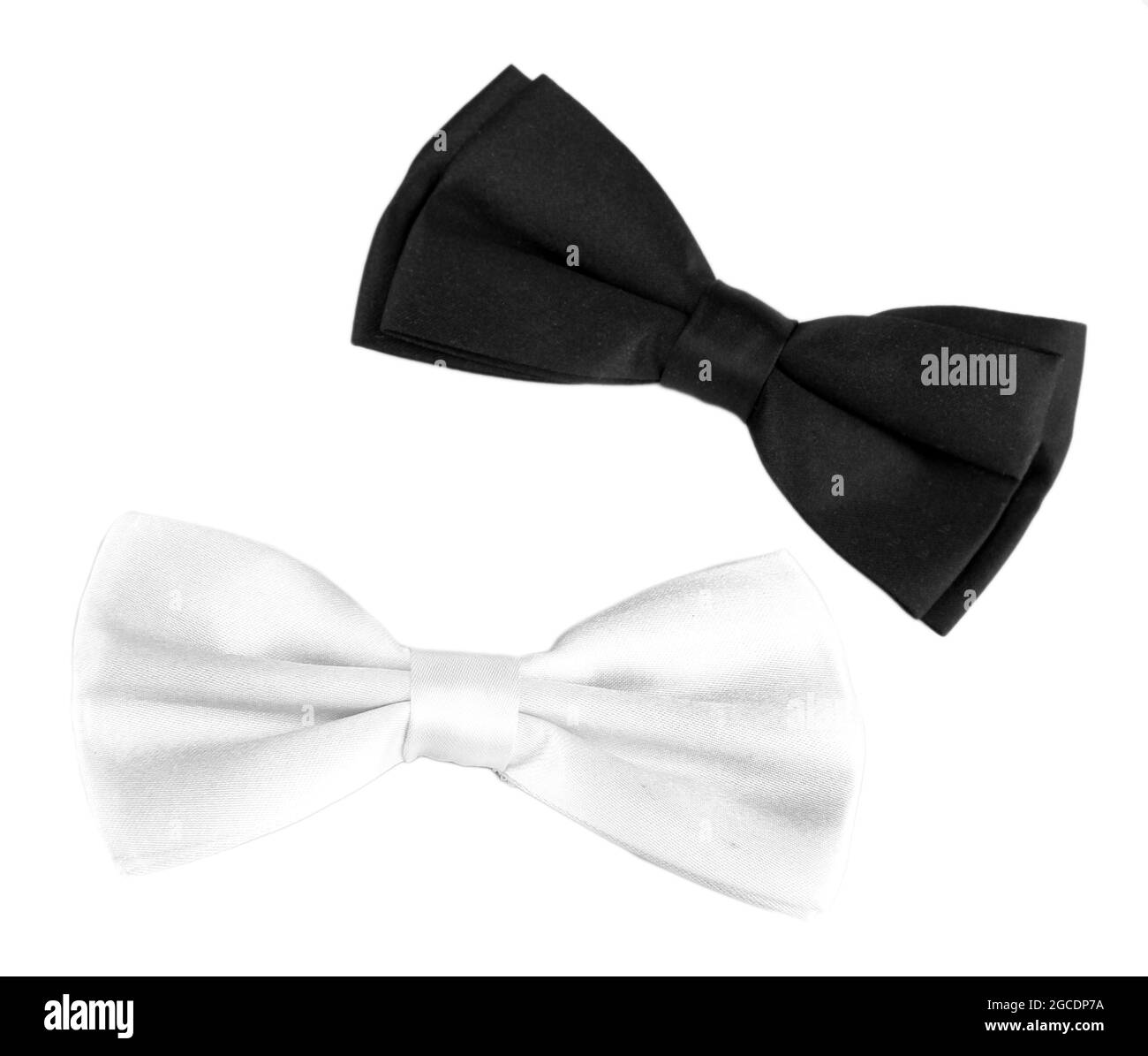 Black and white bow tie isolated on white Stock Photo Alamy
