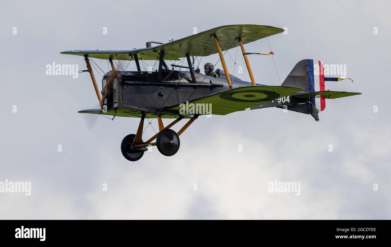 Royal Aircraft Factory S.E.5a World War I Biplane airborne at ...