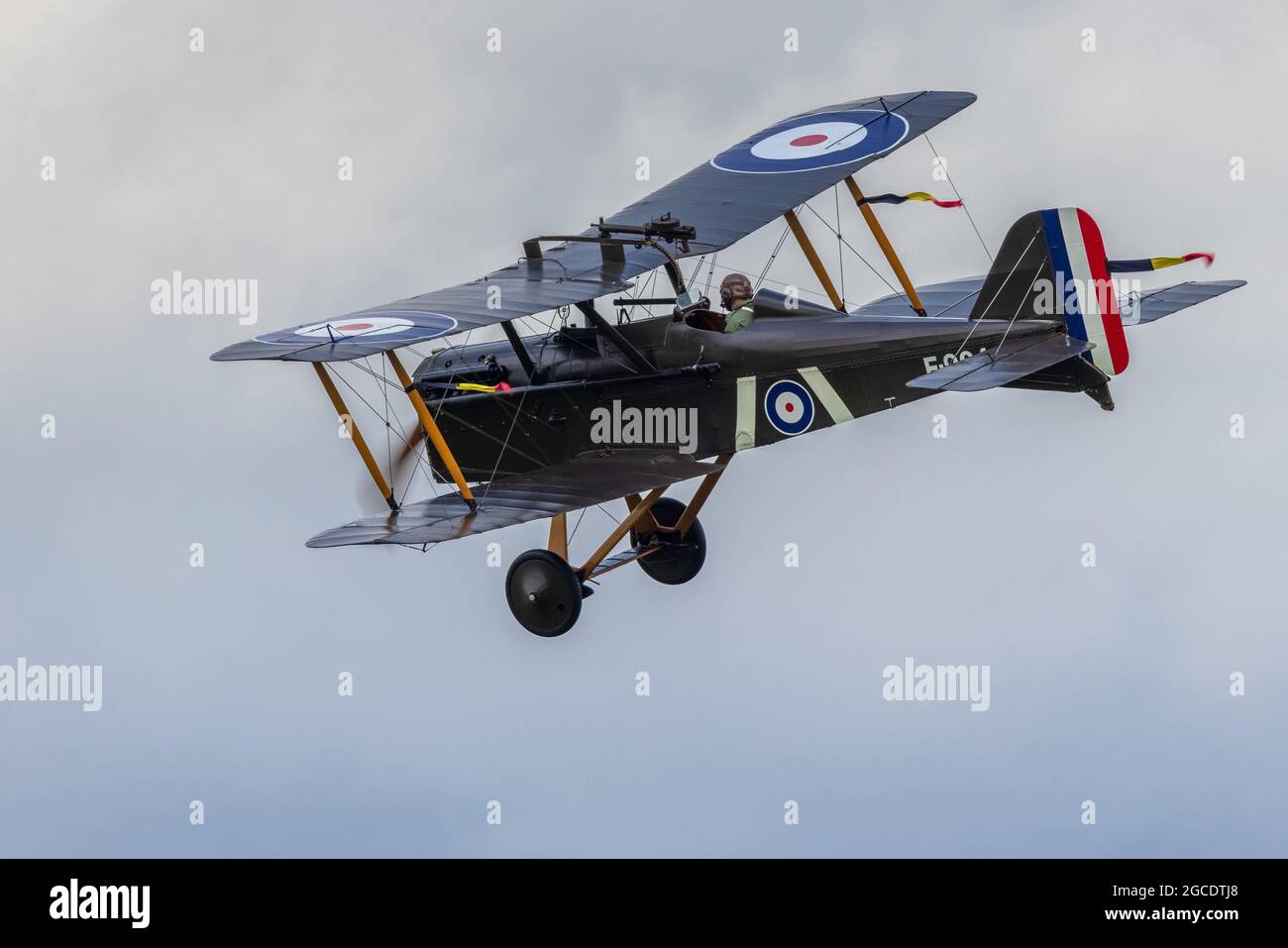 Royal Aircraft Factory S.E.5a World War I Biplane airborne at ...
