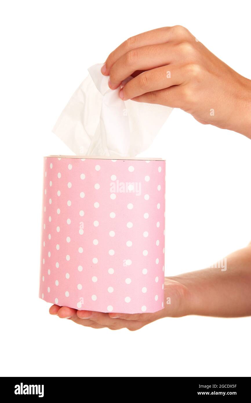 Cleaning wipes in hands isolated on white Stock Photo Alamy