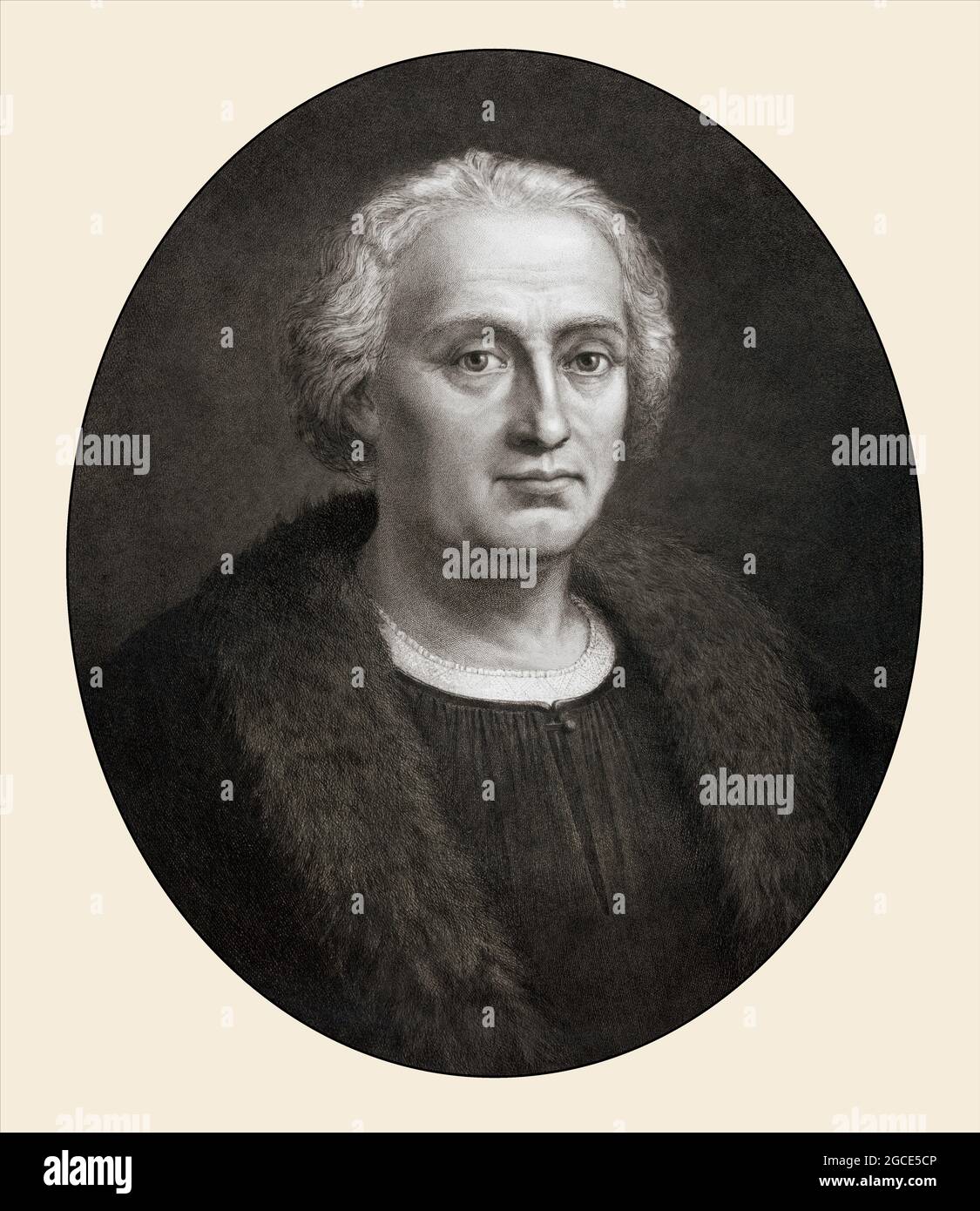 Christopher Columbus, 1451 - 1506, Italian navigator, digitally optimized Stock Photo